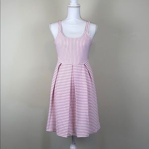 Freeway Pink & White Striped Pleated Dress Size S